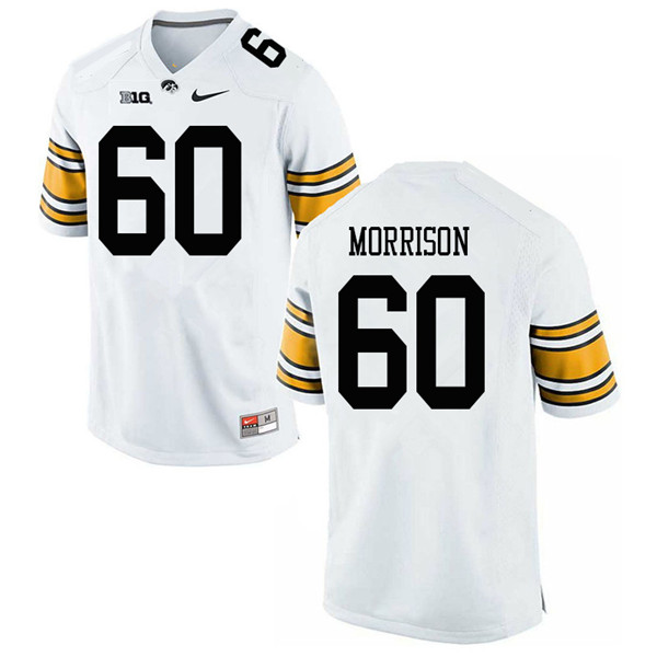 Men #60 Jake Morrison Iowa Hawkeyes College Football Jerseys Sale-White